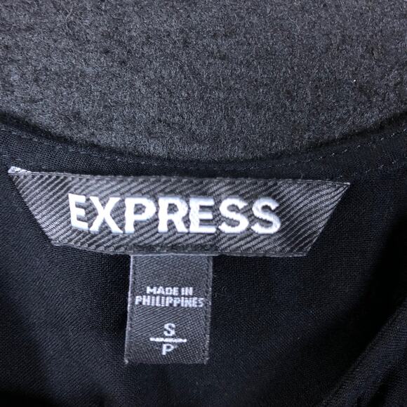 Express Womens Romper Black Short Sleeve Scoop Neck Pockets Small - Picture 6 of 11